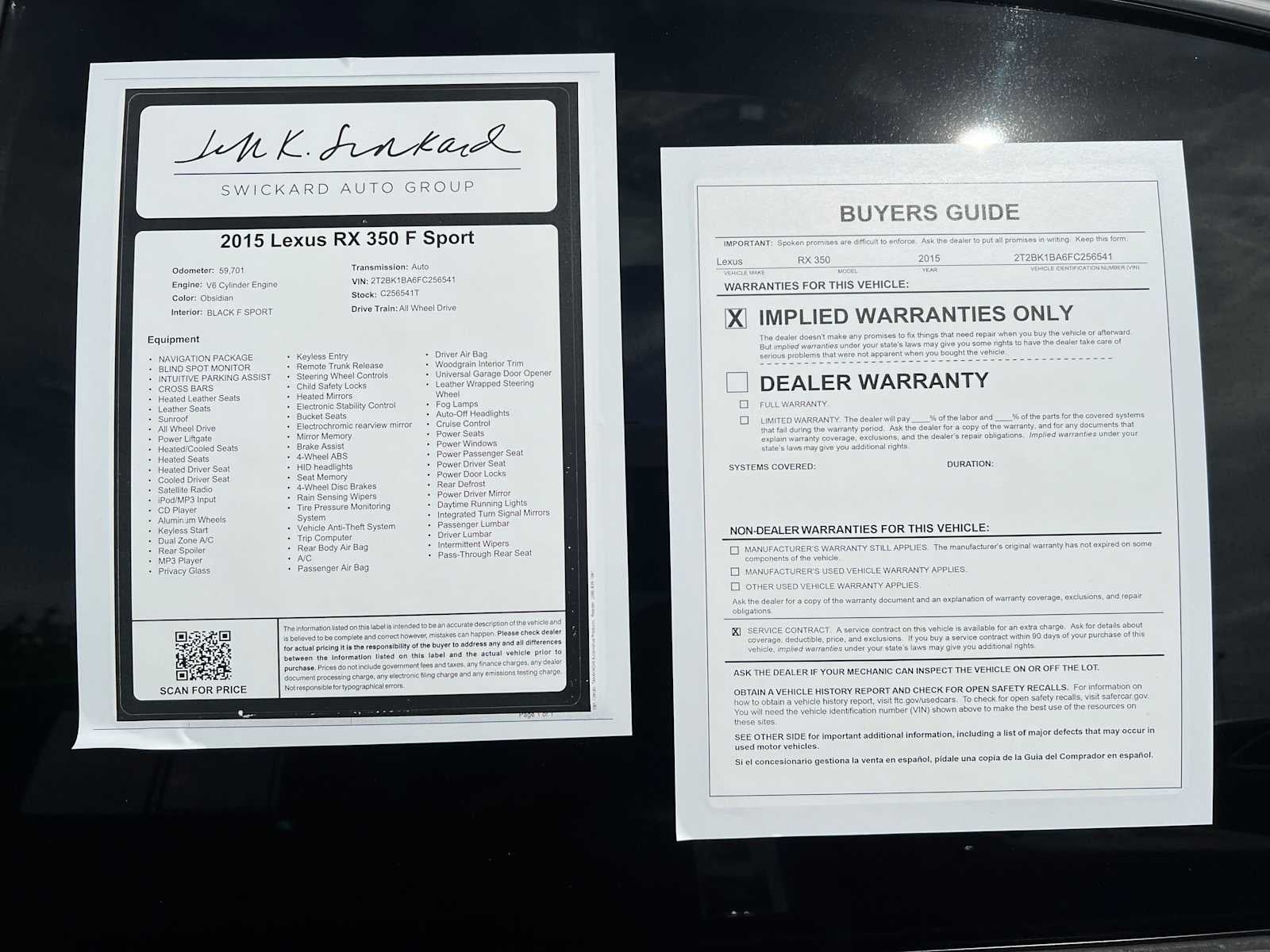 2015 Lexus RX 350 F Sport