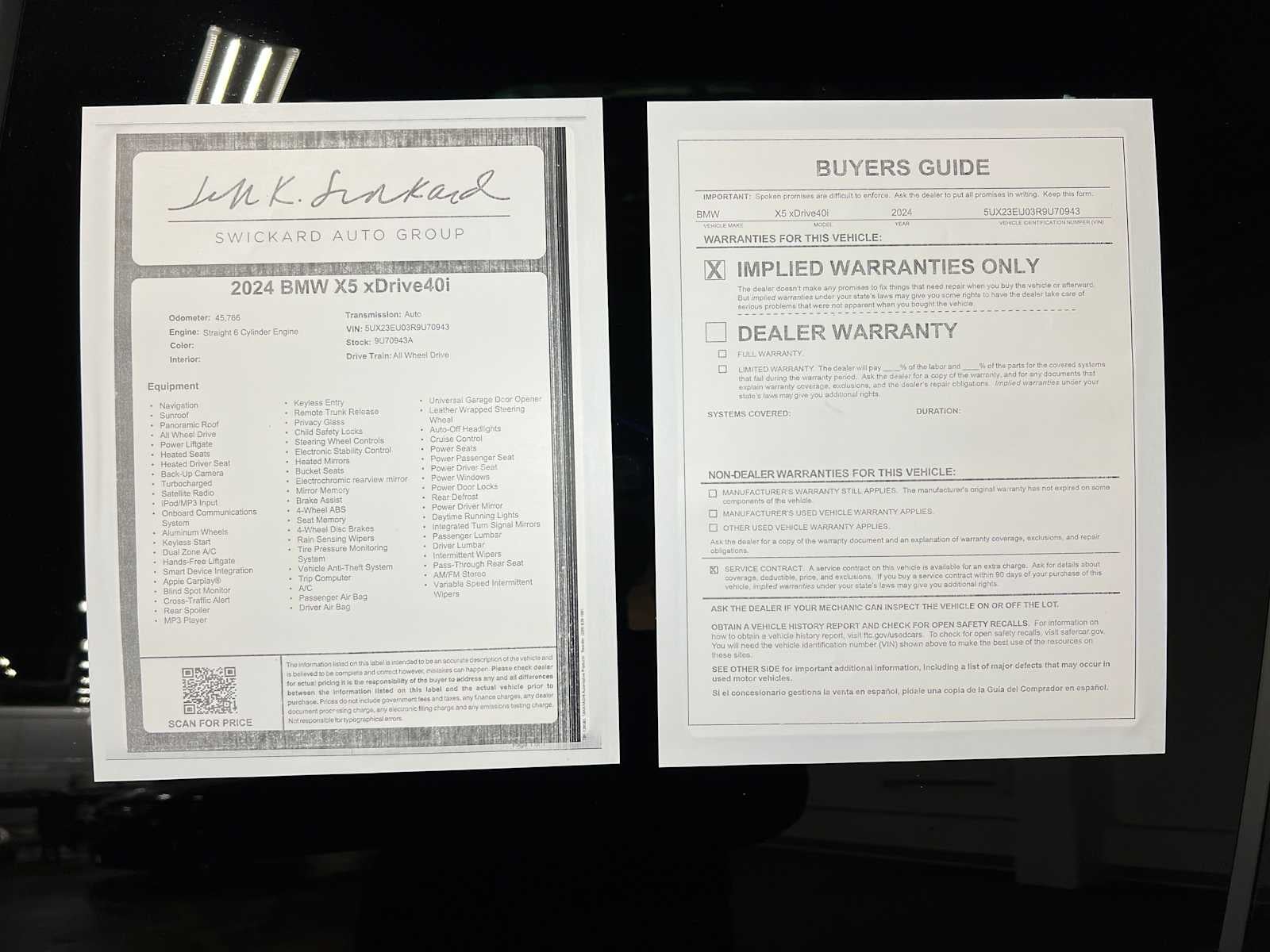 2024 BMW X5 xDrive40i xDrive40i