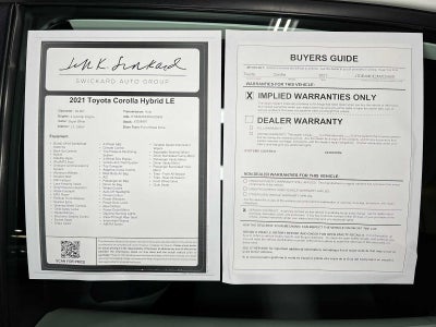 2021 Toyota Corolla Hybrid LE