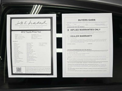 2012 Toyota Prius Two