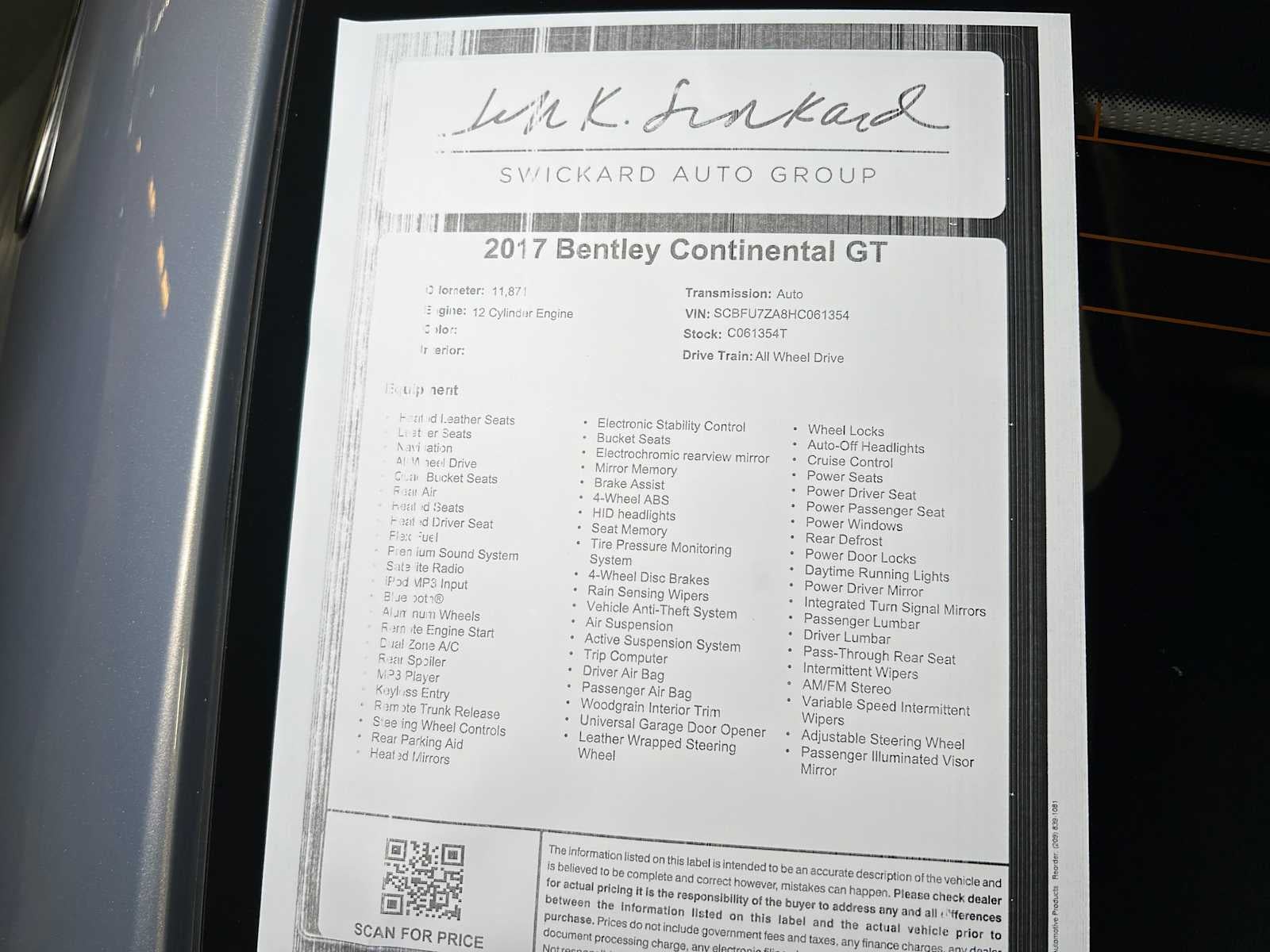2017 Bentley Continental GT