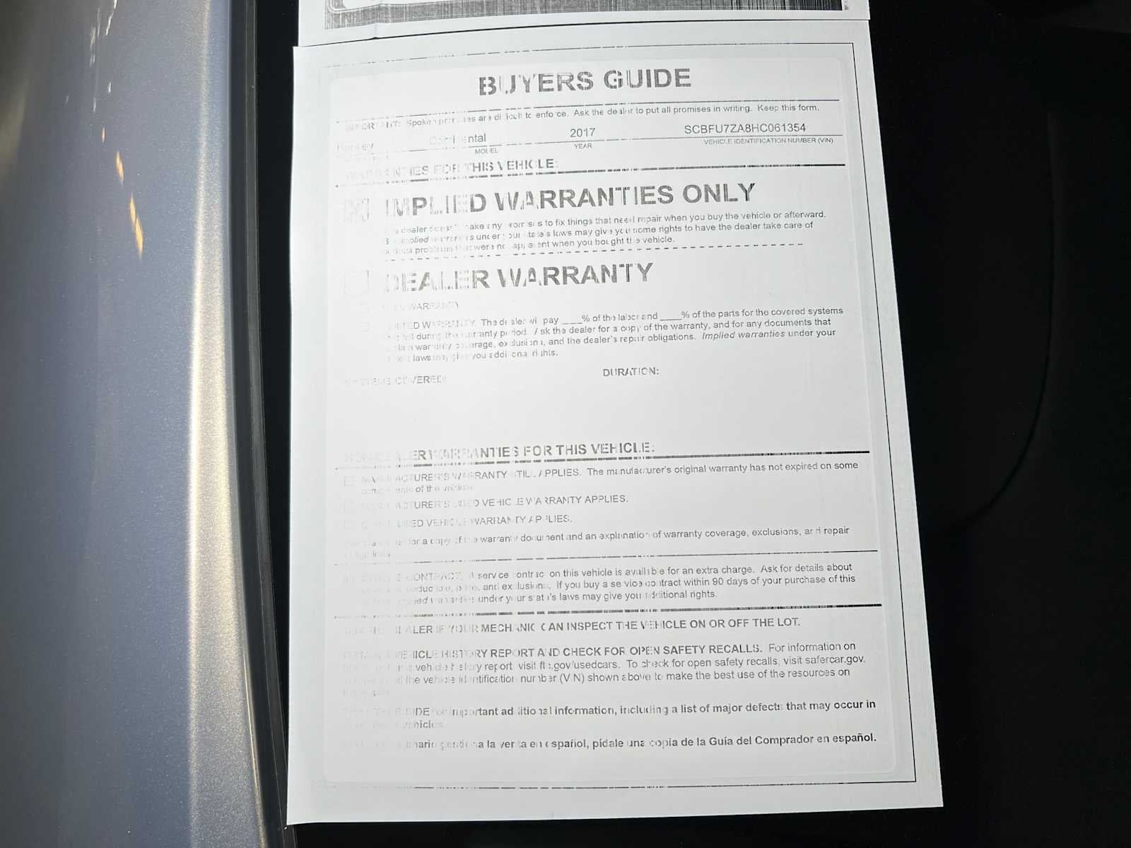 2017 Bentley Continental GT