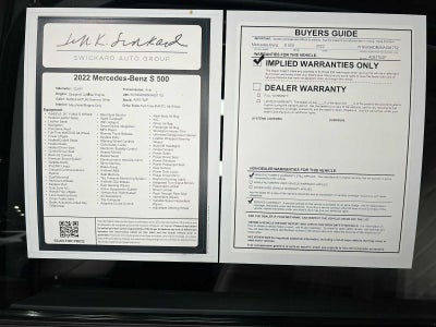 2022 Mercedes-Benz S 500 4MATIC® Sedan