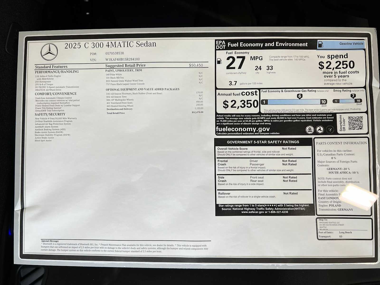 2025 Mercedes-Benz C 300 4MATIC® Sedan