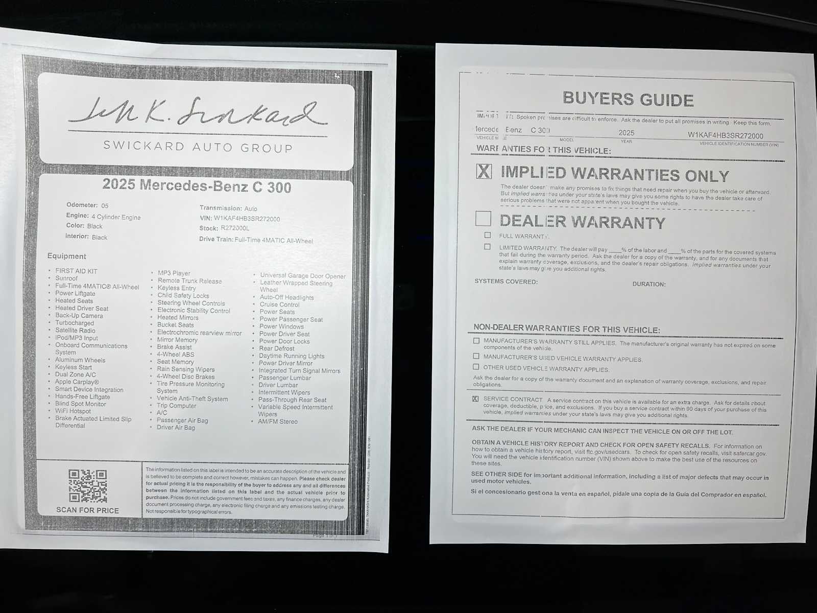 2025 Mercedes-Benz C 300 4MATIC® Sedan