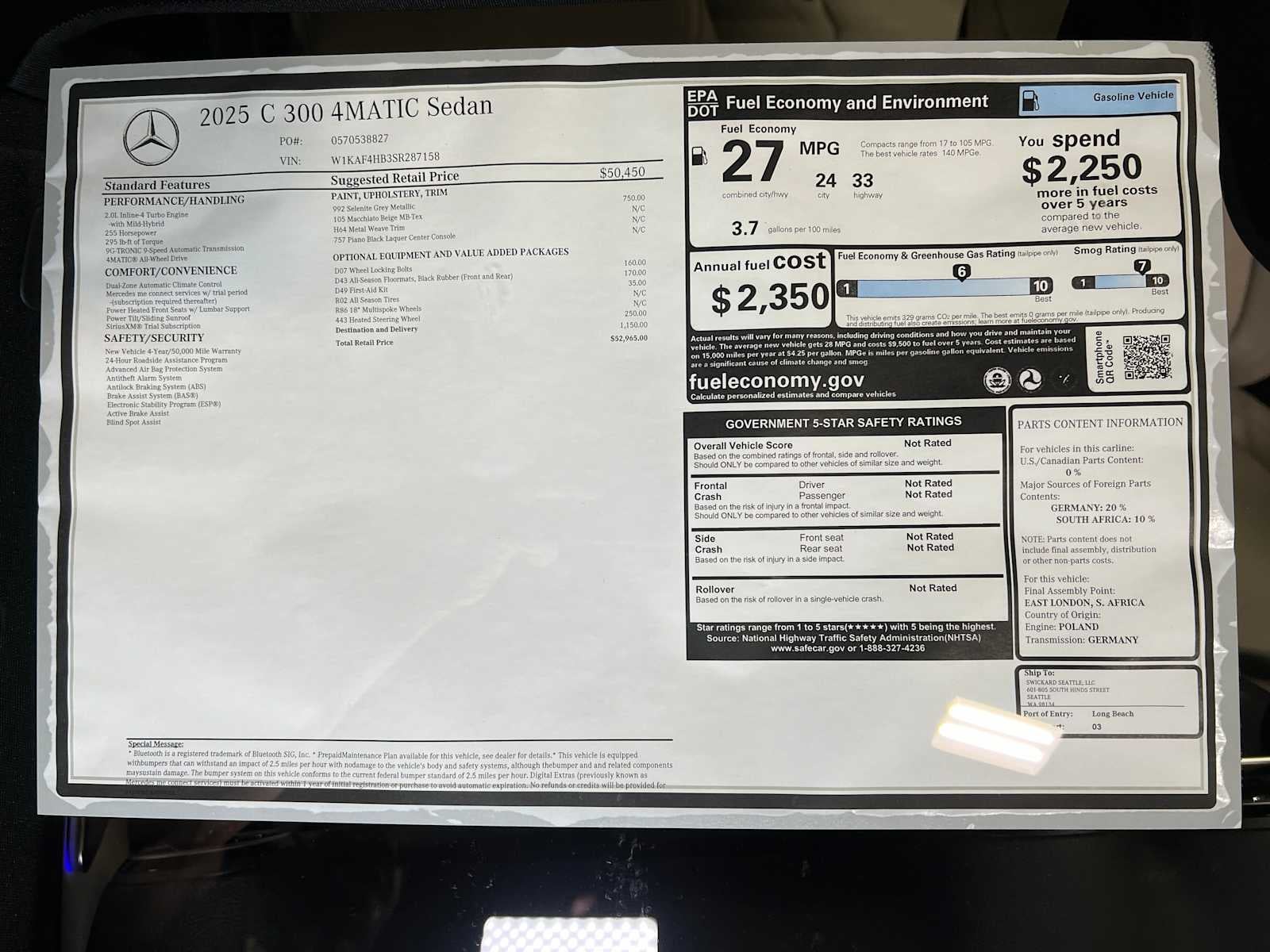 2025 Mercedes-Benz C 300 4MATIC® Sedan