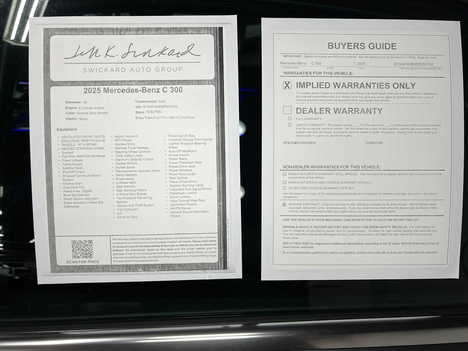 2025 Mercedes-Benz C 300 4MATIC® Sedan