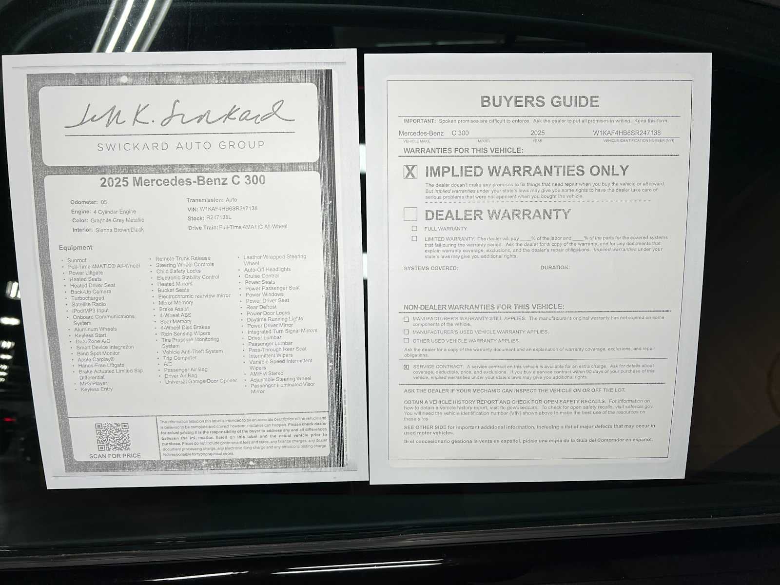 2025 Mercedes-Benz C 300 4MATIC® Sedan