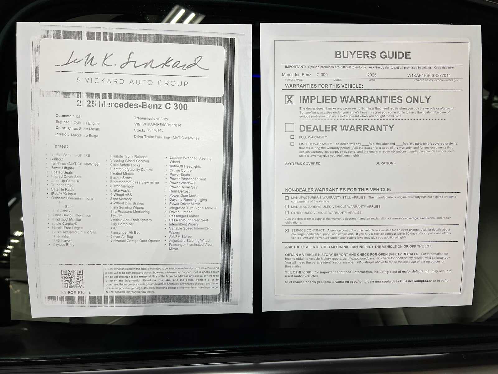 2025 Mercedes-Benz C 300 4MATIC® Sedan