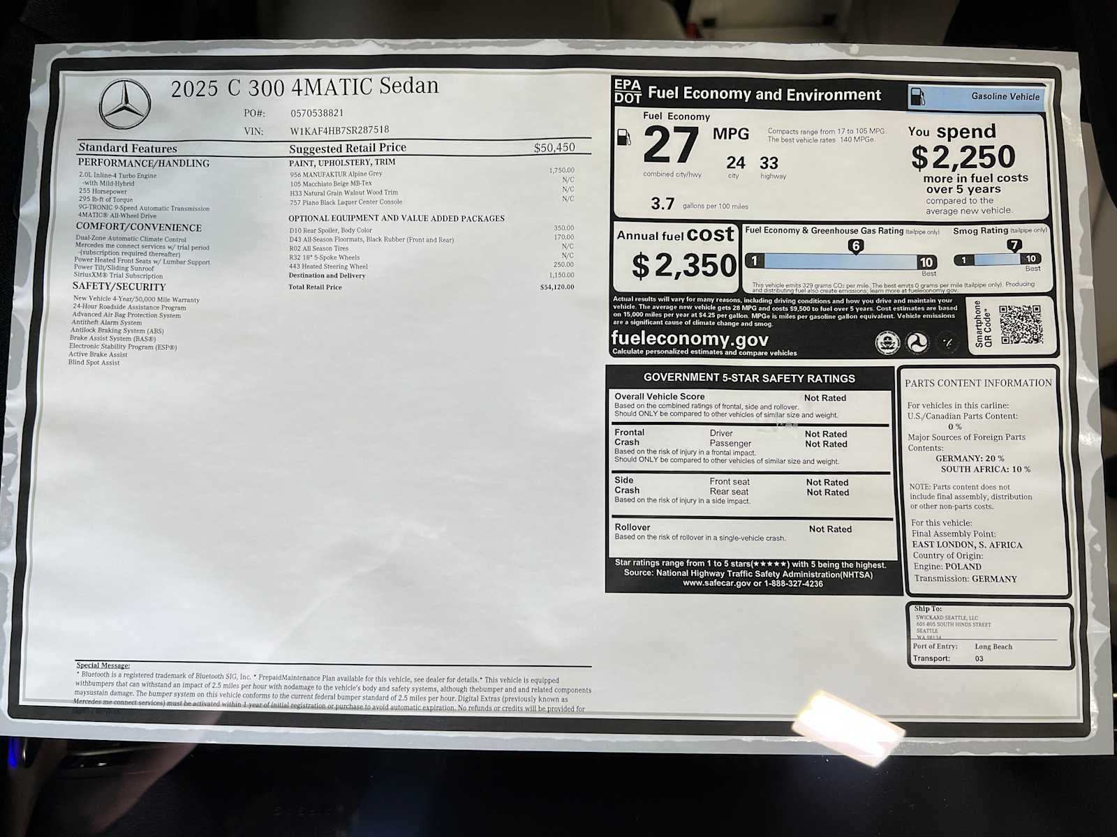 2025 Mercedes-Benz C 300 4MATIC® Sedan
