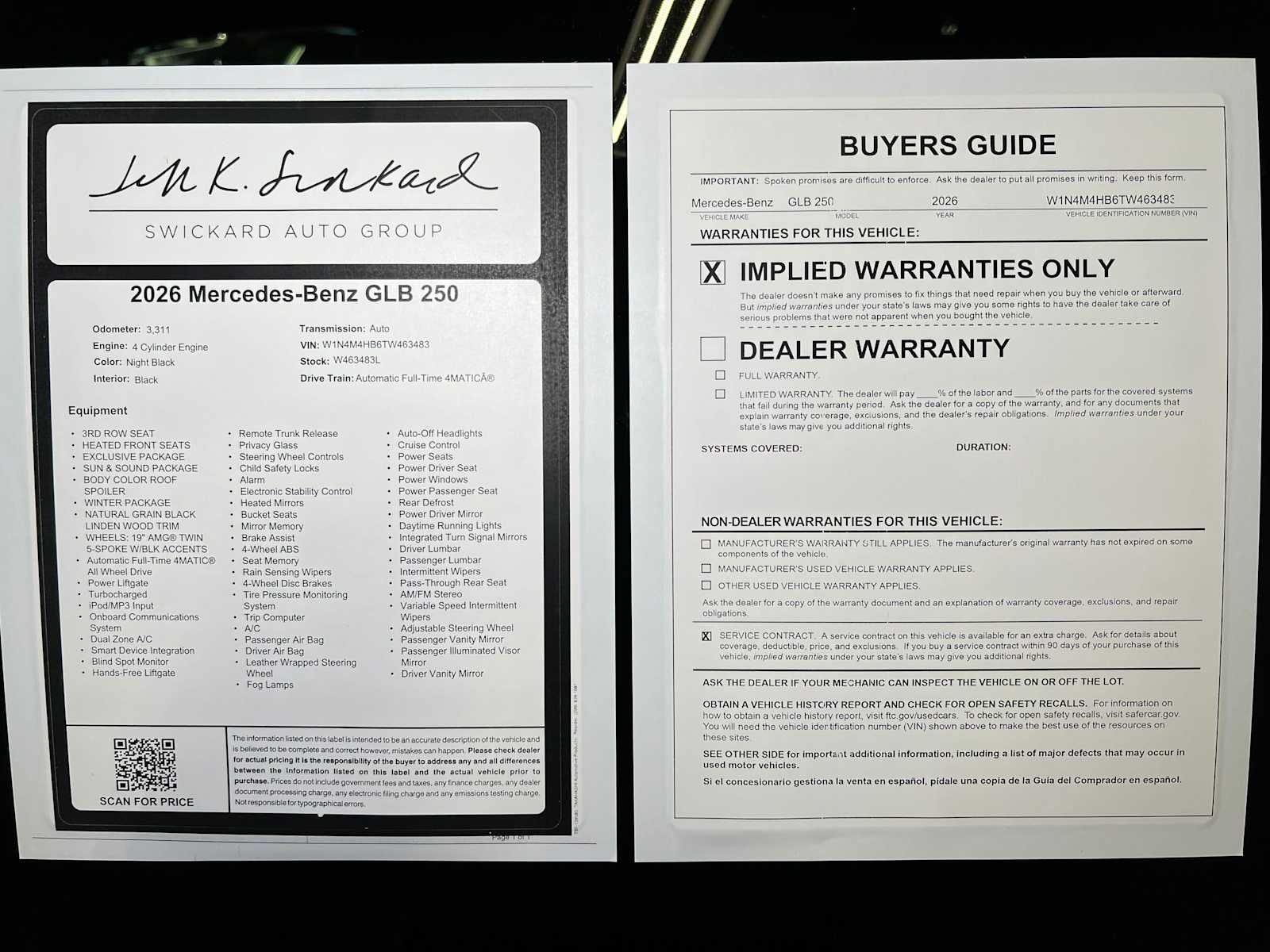 2026 Mercedes-Benz GLB 250 4MATIC® SUV