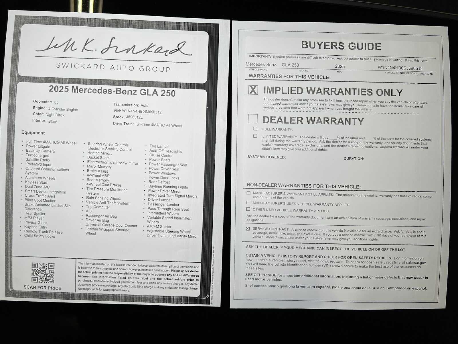 2025 Mercedes-Benz GLA 250 GLA 250