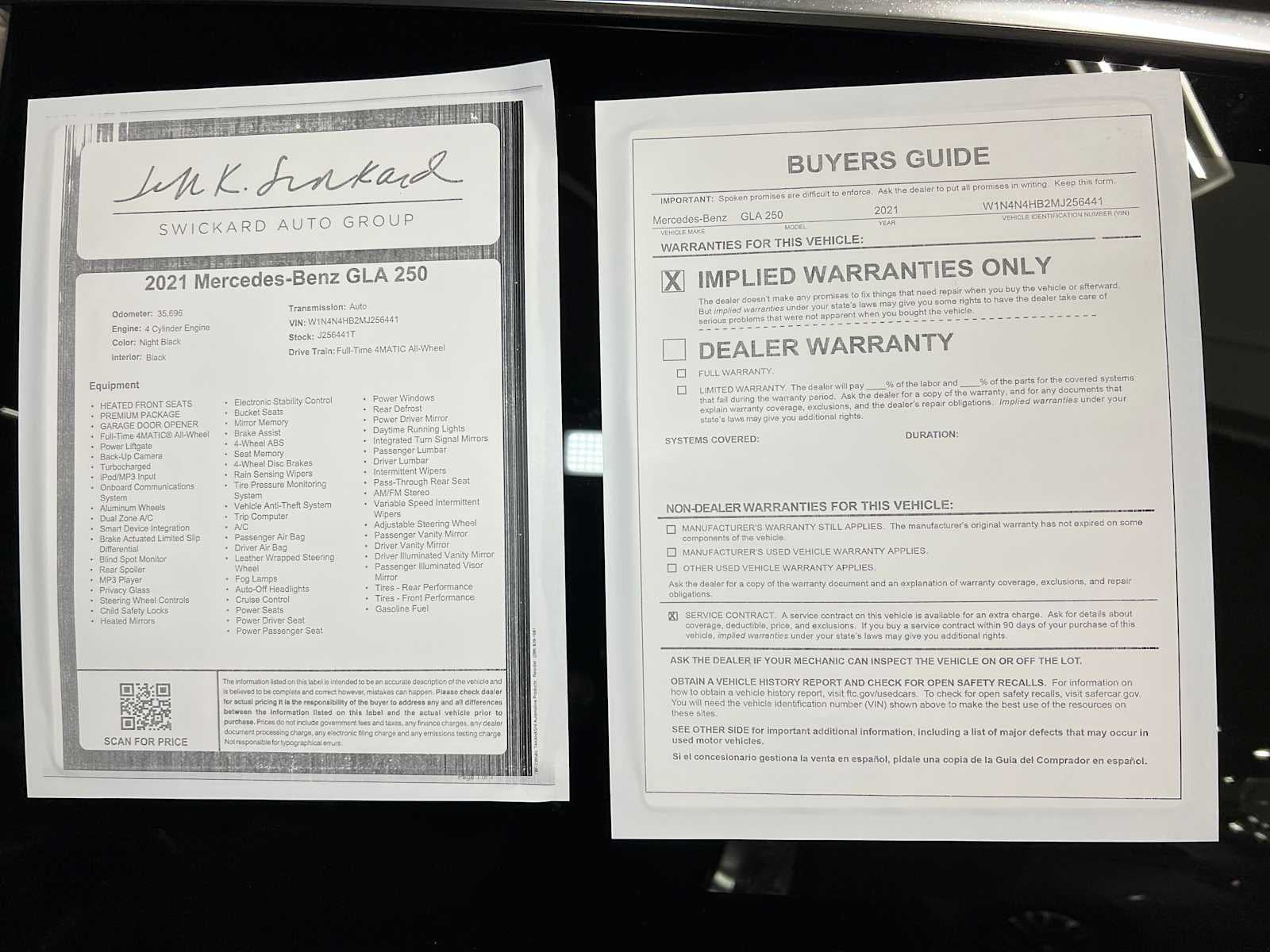 2021 Mercedes-Benz GLA 250 GLA 250