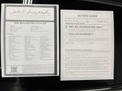 2026 Mercedes-Benz GLA 250 4MATIC® SUV