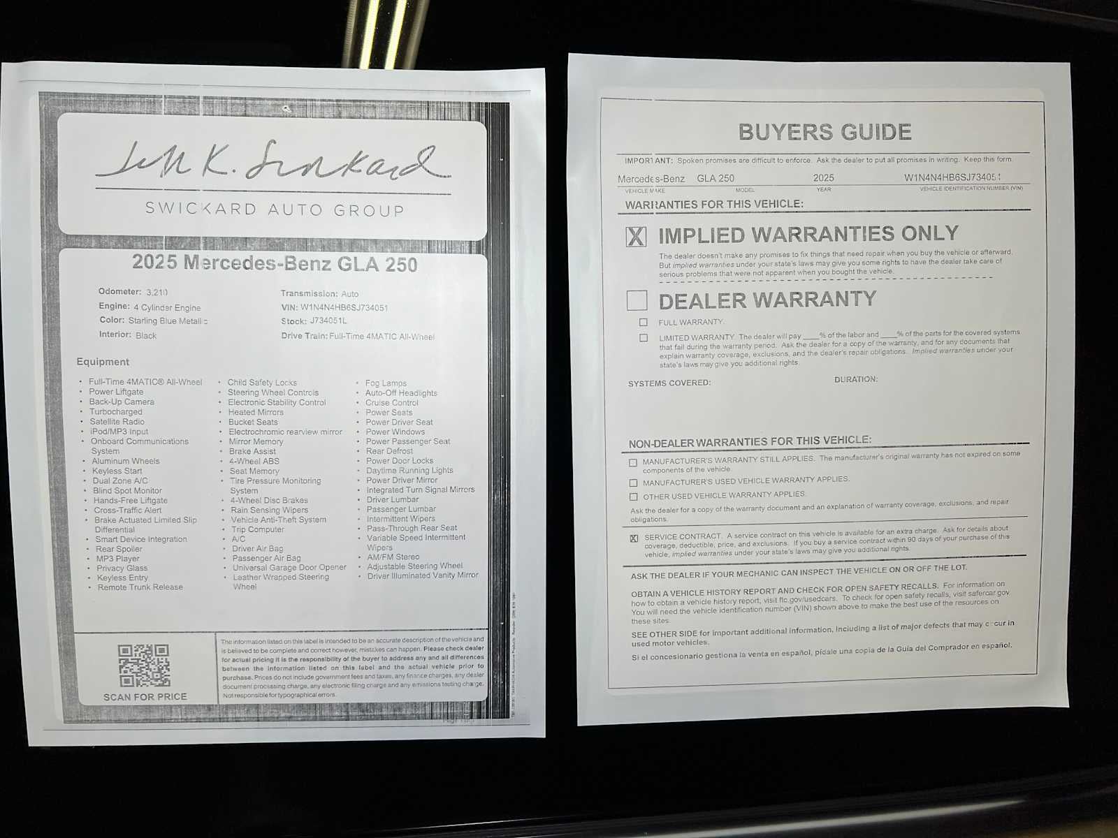 2025 Mercedes-Benz GLA GLA 250