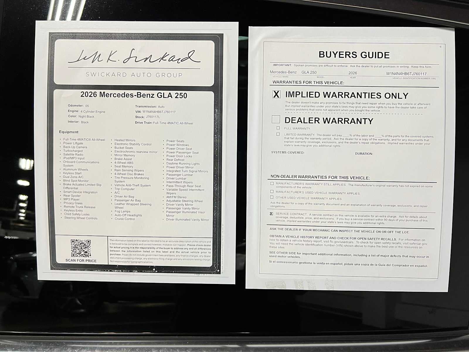 2026 Mercedes-Benz GLA 250 4MATIC® SUV