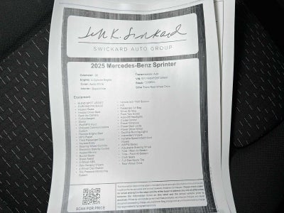 2025 Mercedes-Benz Sprinter 2500 Standard Roof I4 Diesel 144" RWD