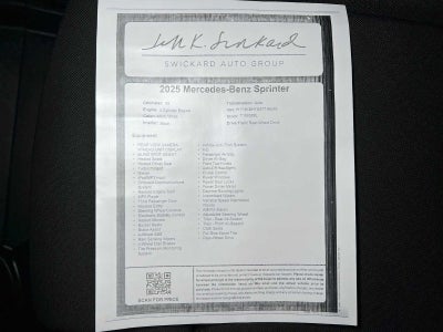 2025 Mercedes-Benz Sprinter 2500 Standard Roof I4 Diesel 144" RWD