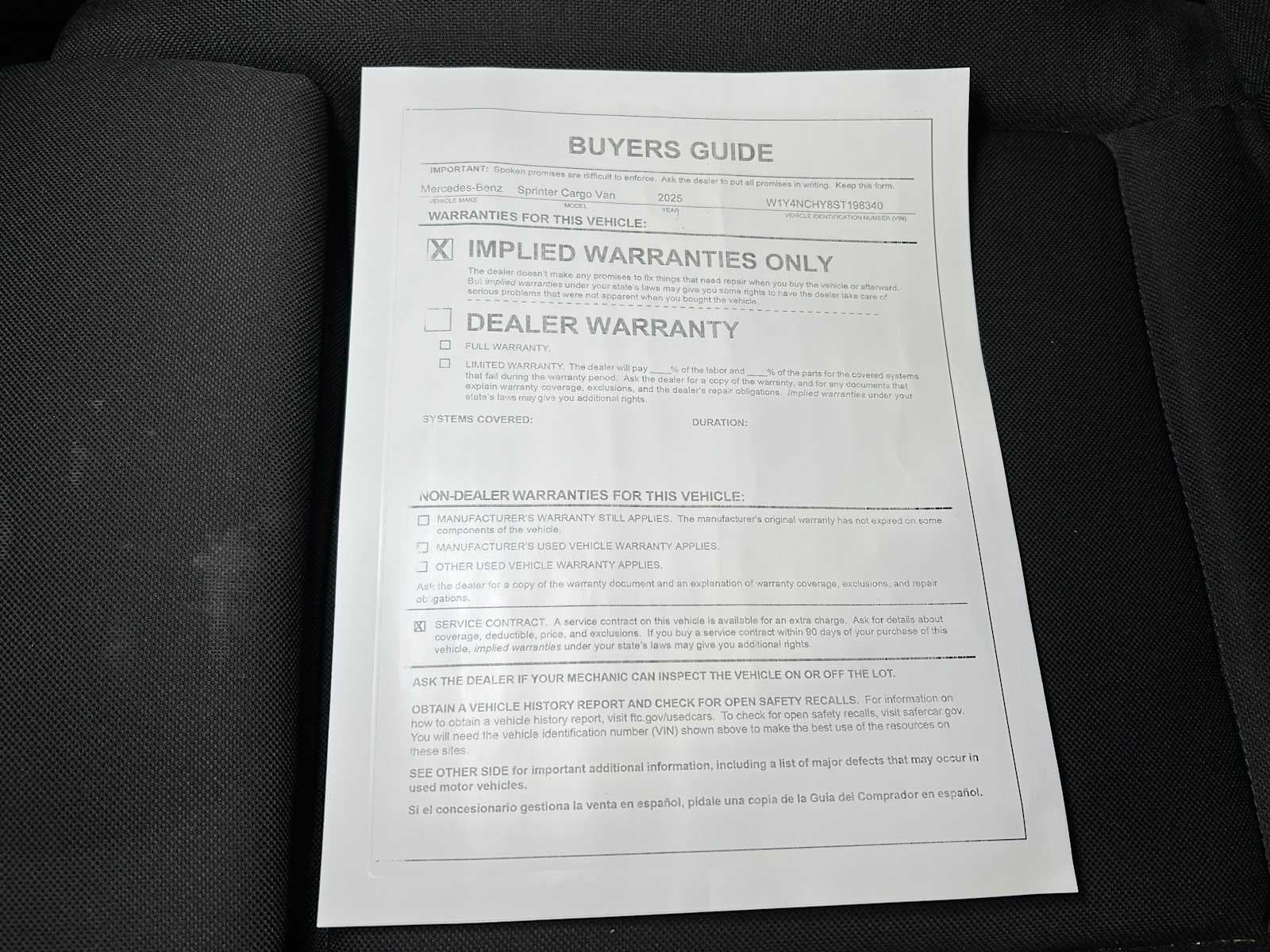 2025 Mercedes-Benz Sprinter 2500 High Roof I4 Diesel HO 170" RWD