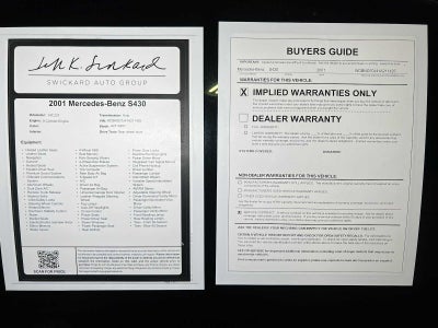 2001 Mercedes-Benz S430 4dr Sdn 4.3L
