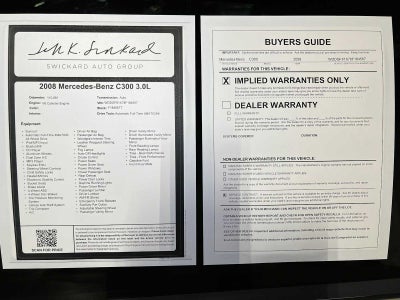 2008 Mercedes-Benz C300 4dr Sdn 4MATIC®