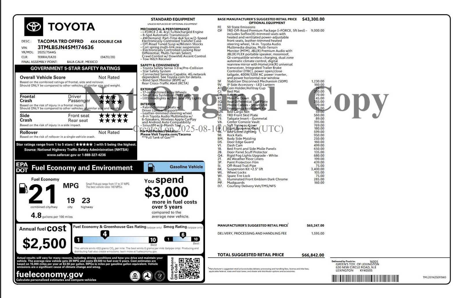 2025 Toyota Tacoma TRD Off Road
