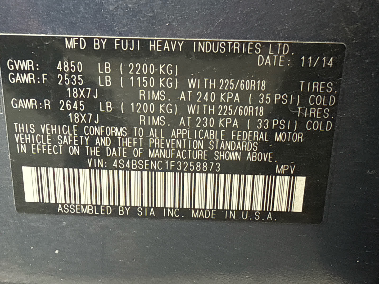 2015 Subaru Outback 3.6R Limited