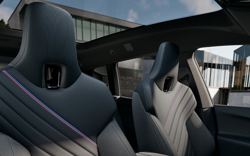Interior seats and upholstery of the BMW iX M70. | BMW of Lynnwood in Lynnwood WA