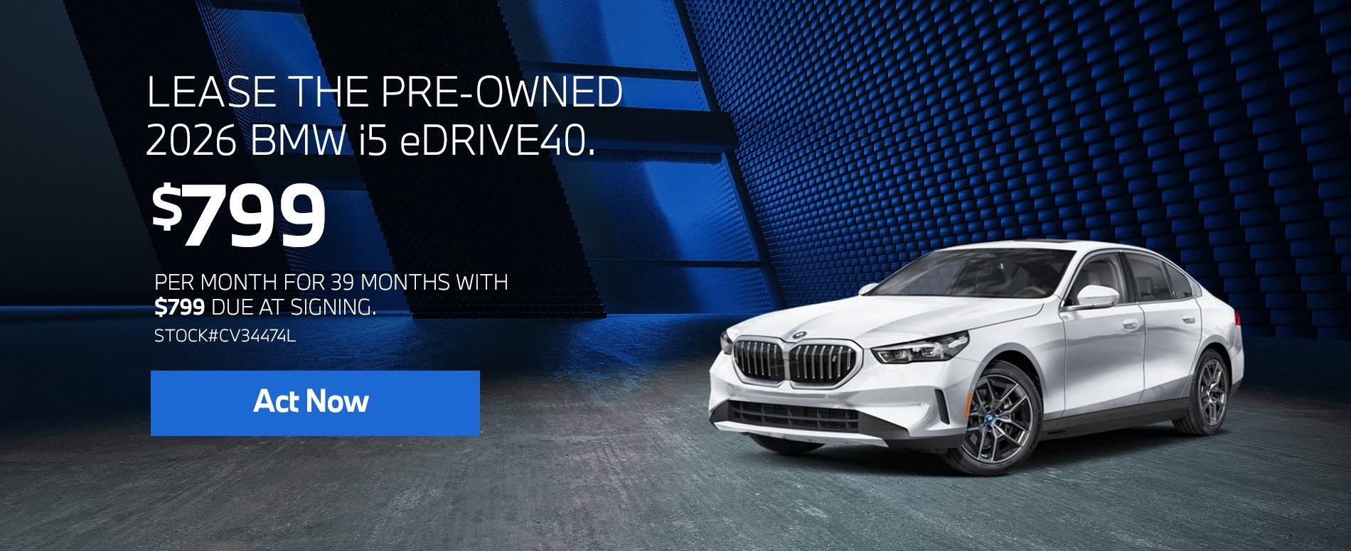 2026 BMW i5 eDrive40 Lease from $799 per month for 36 months