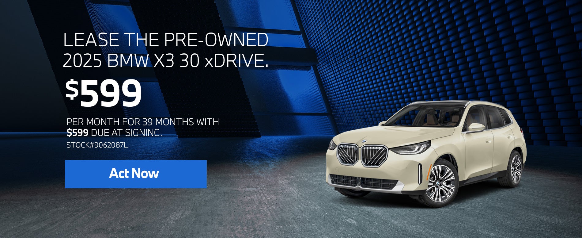 2025 BMW X3 30 xDrive Lease from $599 per month for 39 month
