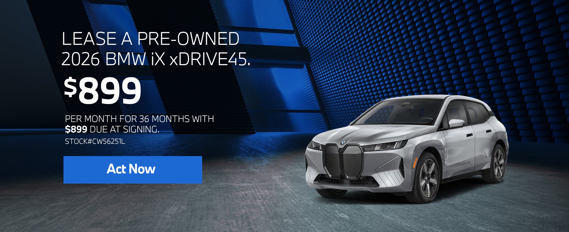 2026 BMW iX xDrive45 Lease from $899/mo, $899 due at signing