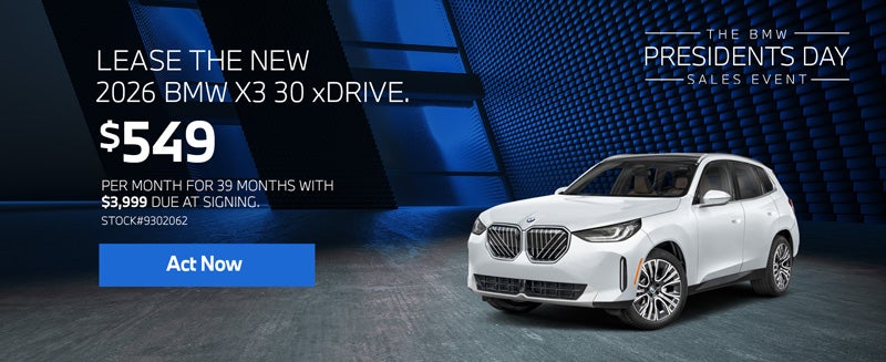 2026 BMW X3 30 xDrive Lease for $549 per month for 39 months