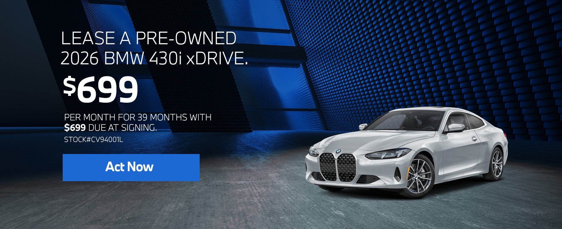 2026 BMW 430i xDrive Lease from $699/mo, $699 due at signing