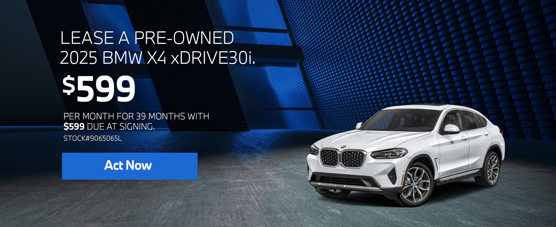 2025 BMW X4 xDrive30i Lease from $599/mo, $599 due at signin