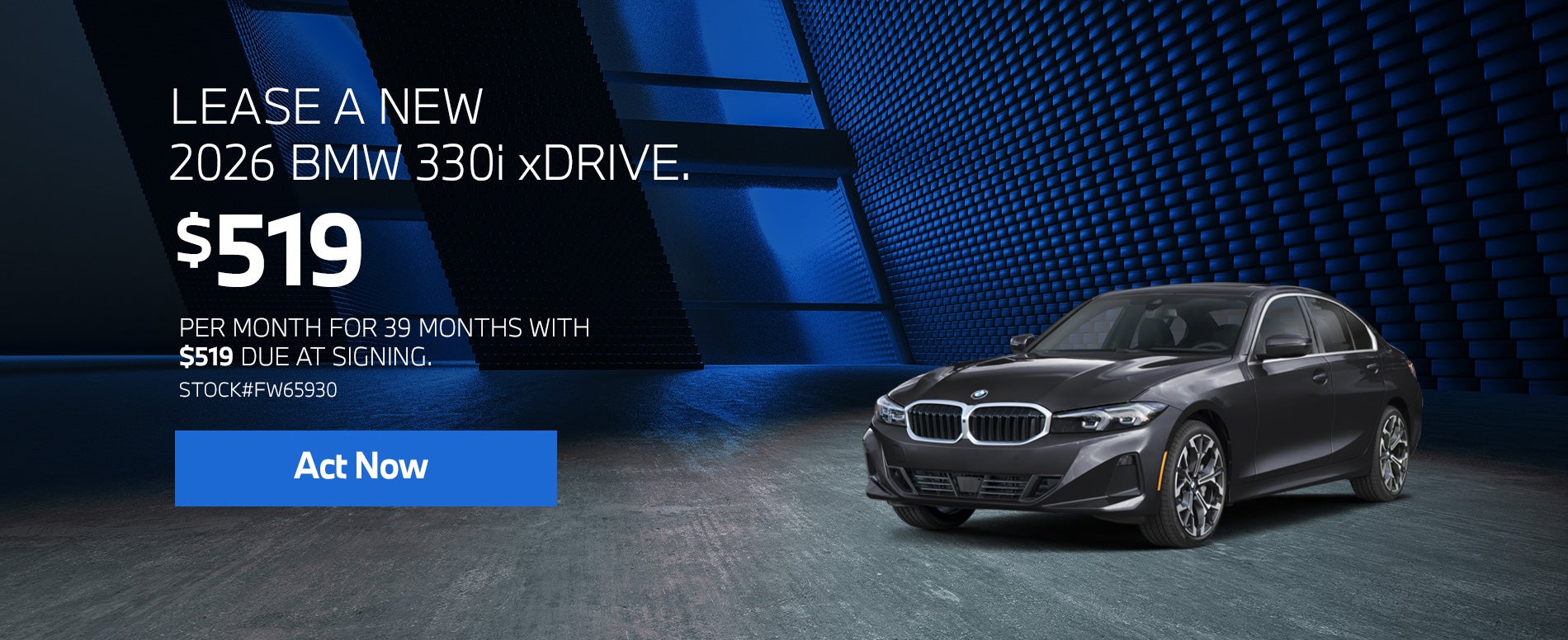 2026 BMW 330i xDrive Lease from $519/mo, $519 due at signing