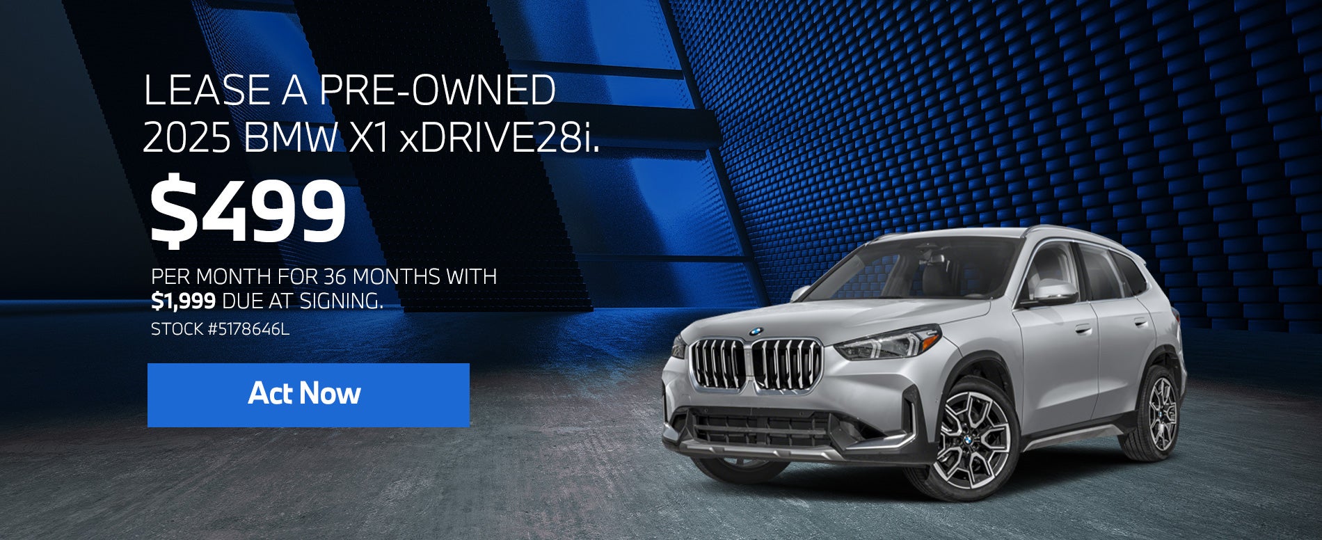 2025 BMW X1 xDrive28i Lease for $499 per month for 36 months