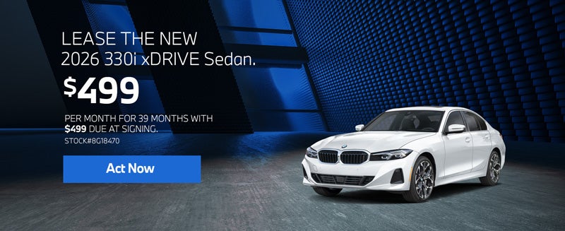 2026 BMW 330i NA xDrive Lease from $499/mo, $499 due at sign