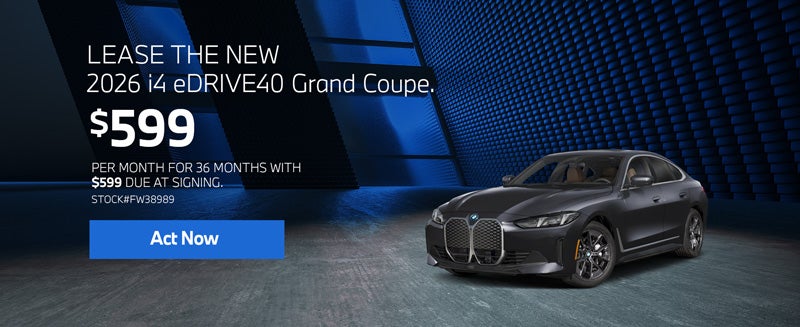 2026 BMW i4 eDrive40 Lease from $599/mo, $599 due at signing