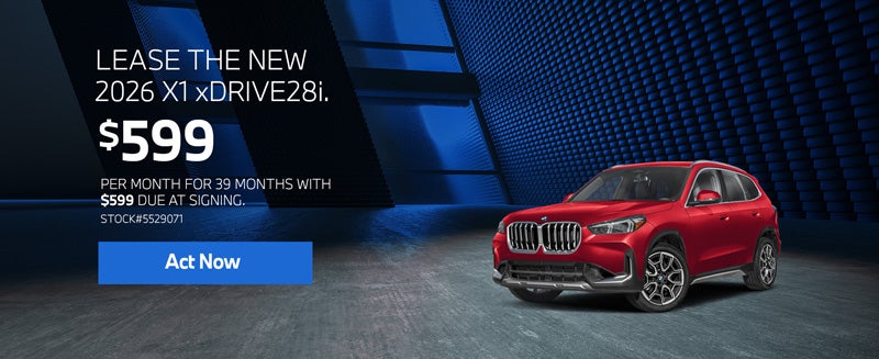 2026 BMW X1 xDrive28i Lease from $599/mo, $599 due at signin