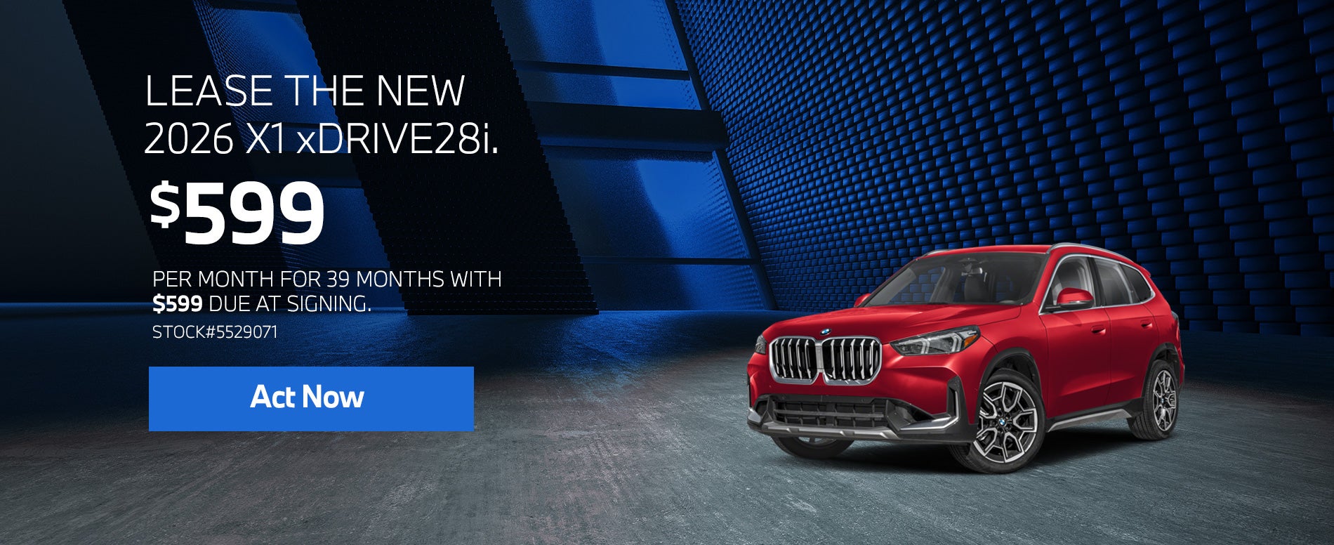 2026 BMW X1 xDrive28i Lease from $599/mo, $599 due at signin