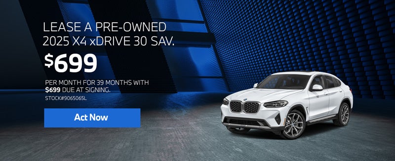 2025 BMW X4 xDrive30i Lease from $699/mo, $699 due at signin