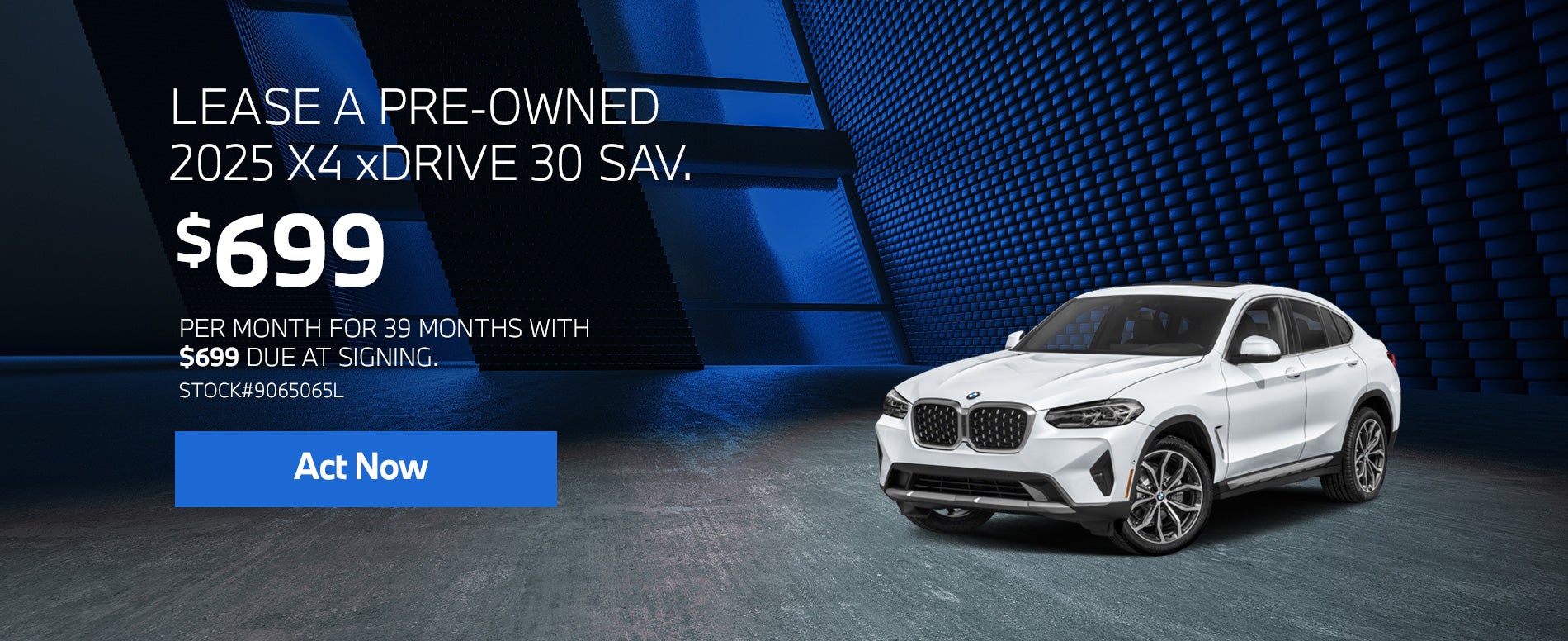 2025 BMW X4 xDrive30i Lease from $699/mo, $699 due at signin